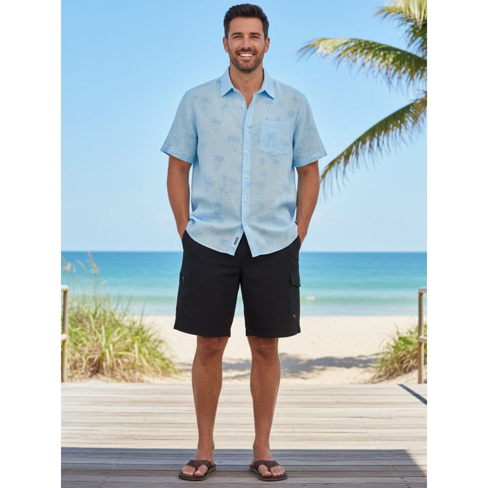 Tommy Bahama Men Black Cargo Swim Shorts 42